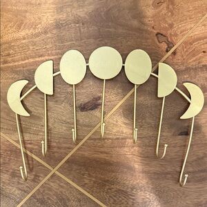 Gold Moon Phase Wall Hook Decor